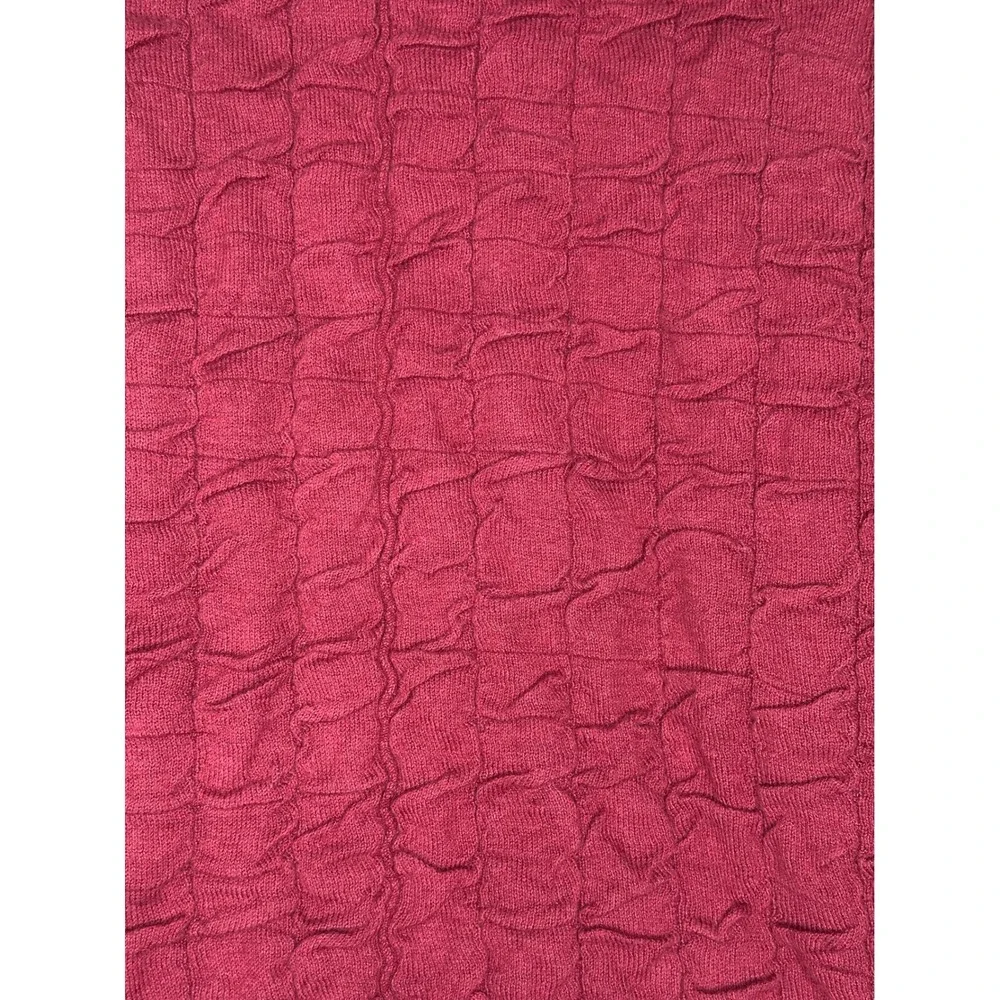 Free People FP Beach Sunny Bomber Cardigan Small Burgundy Sweater Textured - Picture 6 of 9